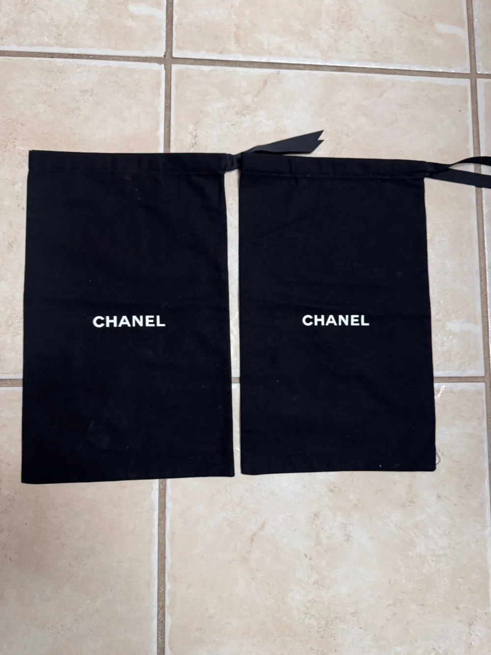 Chanel Black Drawstring Dust Bags